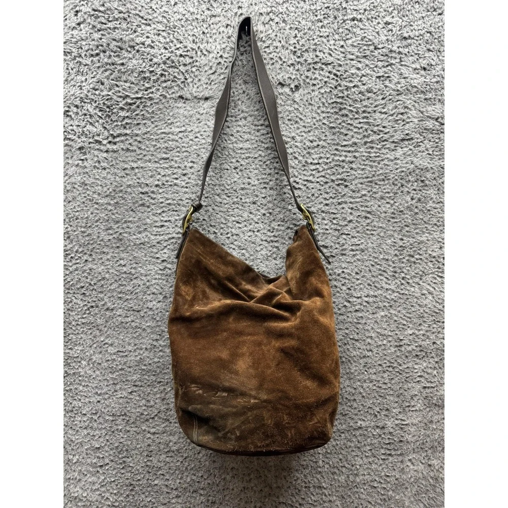Vintage Coach Women's 9196 Legacy Suede Hobo Shoulder Bag Dark Brown - Picture 2 of 14